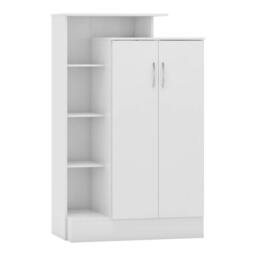 Rackhams Nevada Petite Open Shelf Wardrobe - White Gloss - thumbnail 1