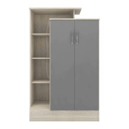 Rackhams Nevada Petite Open Shelf Wardrobe - White Gloss - thumbnail 3