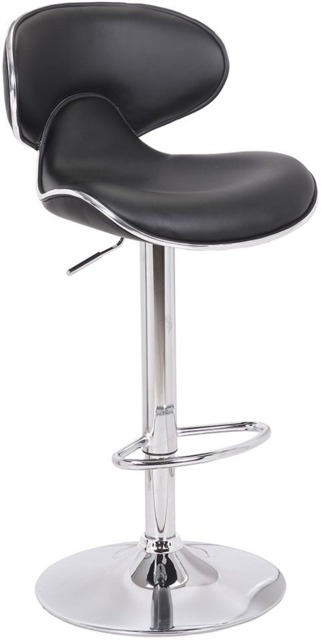 Rackhams Carcaso Faux Leather Bar Stool, Adjustable Swivel, Chrome Base - image 1
