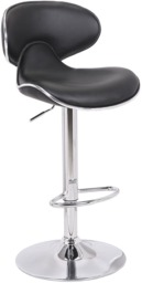 Rackhams Carcaso Faux Leather Bar Stool, Adjustable Swivel, Chrome Base