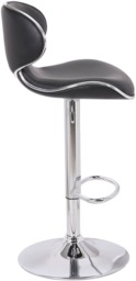 Rackhams Carcaso Faux Leather Bar Stool, Adjustable Swivel, Chrome Base - thumbnail 2