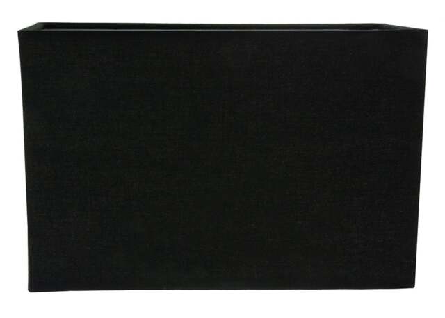 Rackhams Contemporary and Stylish Jet Black Linen Fabric Rectangular Lamp Shade - image 1