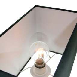 Rackhams Contemporary and Stylish Jet Black Linen Fabric Rectangular Lamp Shade - thumbnail 5