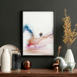 Rackhams Calm artwork Wall Art prints - set of 3 framed prints - 16 x 22 inches / 40.65 cm x 56 cm - Polyester Canvas 260 gsm - Canvas wrapped - thumbnail 3