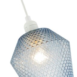 Rackhams Modern and Compact Diamond Design Midnight Blue Glass Pendant Shade - thumbnail 3