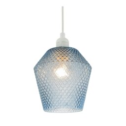 Rackhams Modern and Compact Diamond Design Midnight Blue Glass Pendant Shade - thumbnail 2