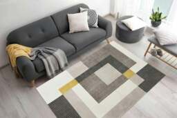 Rackhams Tokyo Geo Blocks Ochre/Grey Rug - 60X180 cm - thumbnail 3