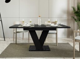 Rackhams Extendable Dining Table 4-6 Seater MASIV Black Royal Marble - thumbnail 4