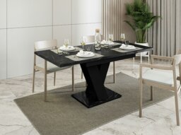 Rackhams Extendable Dining Table 4-6 Seater MASIV Black Royal Marble - thumbnail 3