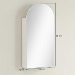 Rackhams Bathroom Mirror Cabinet with Adjustable Glass Shelves, White - White - Bathroom Mirror Cabinet - 1 - thumbnail 3