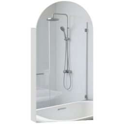 Rackhams Bathroom Mirror Cabinet with Adjustable Glass Shelves, White - White - Bathroom Mirror Cabinet - 1