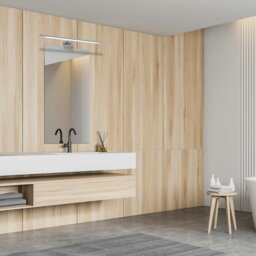 Rackhams Shine Chrome LED 12W Wall Lamp Stylish Polished Chrome Light With IP44 Rating Perfect For Mounting Above A Bathroom Mirror