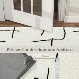 Rackhams High Pile Modern Shaggy Rug, Soft Floor Carpet 120 x 170 cm, Cream - Cream - 170 x 120 cm - 1 - thumbnail 6