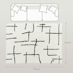 Rackhams High Pile Modern Shaggy Rug, Soft Floor Carpet 120 x 170 cm, Cream - Cream - 170 x 120 cm - 1 - thumbnail 3
