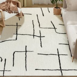 Rackhams High Pile Modern Shaggy Rug, Soft Floor Carpet 120 x 170 cm, Cream - Cream - 170 x 120 cm - 1 - thumbnail 2