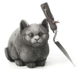Rackhams Cute Fat Cat Solid Stone Garden Ornament - thumbnail 4