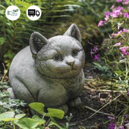 Rackhams Cute Fat Cat Solid Stone Garden Ornament - thumbnail 2