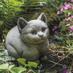 Rackhams Cute Fat Cat Solid Stone Garden Ornament - thumbnail 1