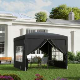 Rackhams 3mx3m Pop Up Gazebo Party Tent Canopy Marquee with Storage Bag Black - Green - thumbnail 2