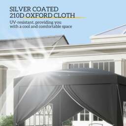 Rackhams 3mx3m Pop Up Gazebo Party Tent Canopy Marquee with Storage Bag Black - Green - thumbnail 5