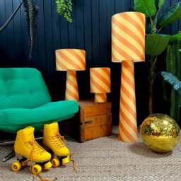 Rackhams Portable Helter Skelter Velvet lamps in Marmalade - Maxi - 112cm Height - Rechargeable LED Bulb - thumbnail 1