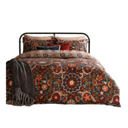 Rackhams Kinfolk Reversible Printed Duvet Cover Set - Denim Blue - Double - Denim Blue - 52% Polyester/48% Cotton