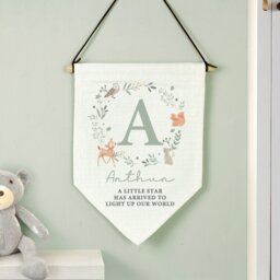 Rackhams Personalised New Baby Wall Art Banner - Cream - thumbnail 2