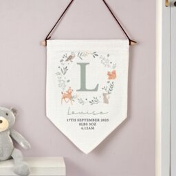Rackhams Personalised New Baby Wall Art Banner - Cream - thumbnail 1