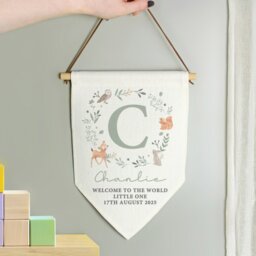 Rackhams Personalised New Baby Wall Art Banner - Cream - thumbnail 5