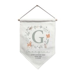 Rackhams Personalised New Baby Wall Art Banner - Cream - thumbnail 6