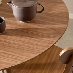 Rackhams Roxby Round Dining Table in Walnut 105x76cm - Walnut - No - Brown - thumbnail 4
