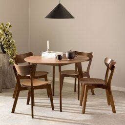 Rackhams Roxby Round Dining Table in Walnut 105x76cm - Walnut - No - Brown - thumbnail 3