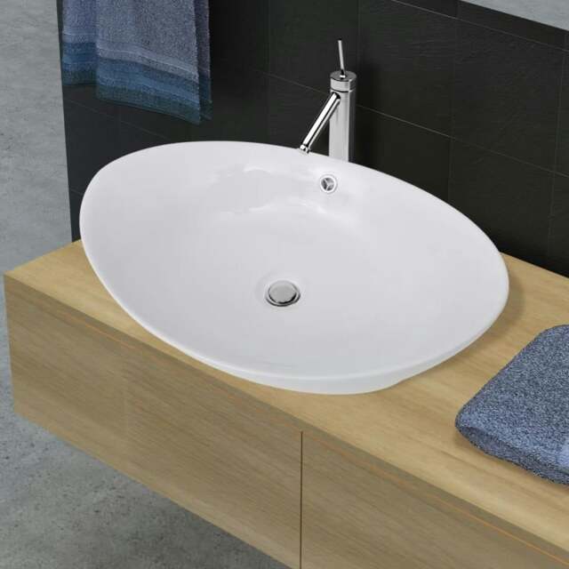 Rackhams Luxury Ceramic Basin Oval with Overflow 59 x 38,5 cm