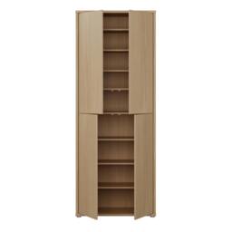 Rackhams Alice Springs Tall Shoe Cabinet with 4 Doors Push-to-Open in Elegancia Oak - Matt - Standard - Elegancia Oak - thumbnail 6