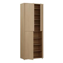 Rackhams Alice Springs Tall Shoe Cabinet with 4 Doors Push-to-Open in Elegancia Oak - Matt - Standard - Elegancia Oak - thumbnail 5