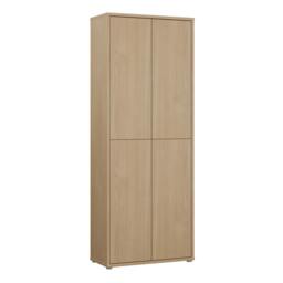 Rackhams Alice Springs Tall Shoe Cabinet with 4 Doors Push-to-Open in Elegancia Oak - Matt - Standard - Elegancia Oak - thumbnail 2
