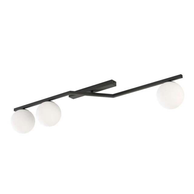 Rackhams NATON Ceiling lamp 3 x E14 Black with White Shade - image 1