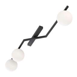 Rackhams NATON Ceiling lamp 3 x E14 Black with White Shade - thumbnail 2