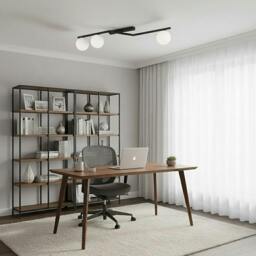 Rackhams NATON Ceiling lamp 3 x E14 Black with White Shade - thumbnail 5