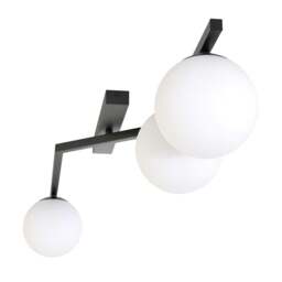 Rackhams NATON Ceiling lamp 3 x E14 Black with White Shade - thumbnail 4