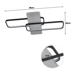 Rackhams Modern Rectangular LED Ceiling Light Flush Mount - 90*60 - thumbnail 2