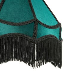 Rackhams Traditional Victorian Empire 40cm Lamp Shade in Dark Emerald Velvet with Tassels - thumbnail 3