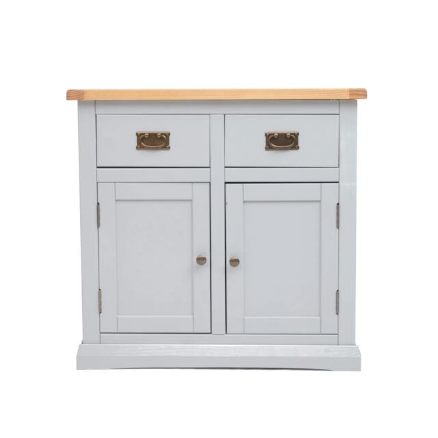 Rackhams Loreo Light Grey 2 Drawer 2 Door Sideboard Brass Drop Handle - Light Grey - image 1