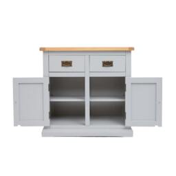 Rackhams Loreo Light Grey 2 Drawer 2 Door Sideboard Brass Drop Handle - Light Grey - thumbnail 4