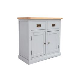 Rackhams Loreo Light Grey 2 Drawer 2 Door Sideboard Brass Drop Handle - Light Grey - thumbnail 3
