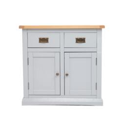 Rackhams Loreo Light Grey 2 Drawer 2 Door Sideboard Brass Drop Handle - Light Grey - thumbnail 1
