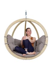 Rackhams Globo Hanging Egg Chair - Taupe - thumbnail 3
