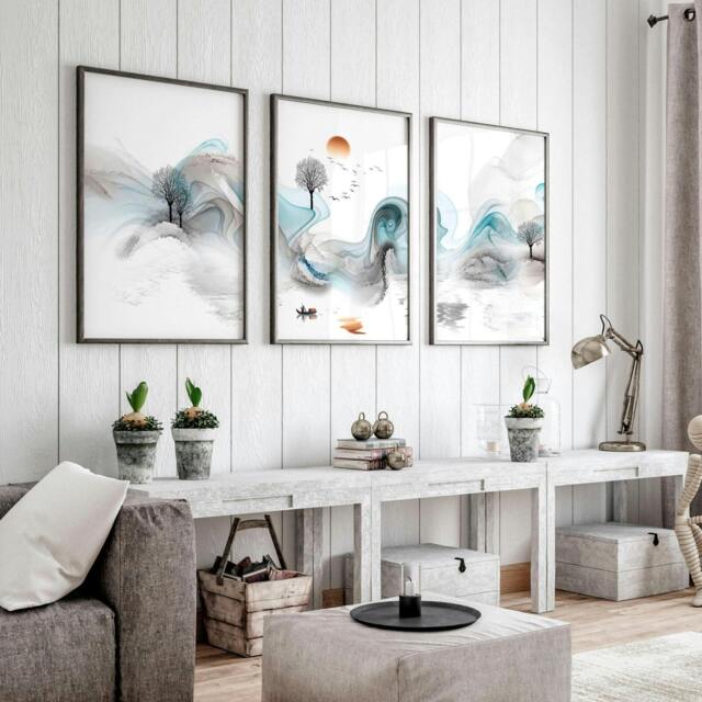 Rackhams Zen wall art - set of 3 Japanese wall art - 16 x 22 inches / 40.65 cm x 56 cm - Polyester Canvas 260 gsm - Canvas wrapped - image 1