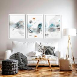 Rackhams Zen wall art - set of 3 Japanese wall art - 16 x 22 inches / 40.65 cm x 56 cm - Polyester Canvas 260 gsm - Canvas wrapped - thumbnail 2