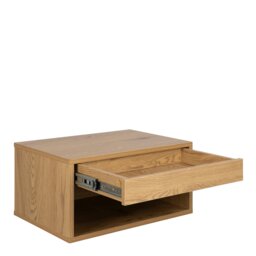 Rackhams Cholet Square Bedside Table with 1 Drawer in Oak - 1 - Brown - Manufactured wood - thumbnail 3